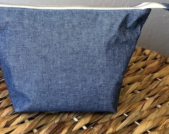 Travel pouch, fabric bag, linen purse bag, small things bag, makeup bag, zipper bag, natural fiber bag
