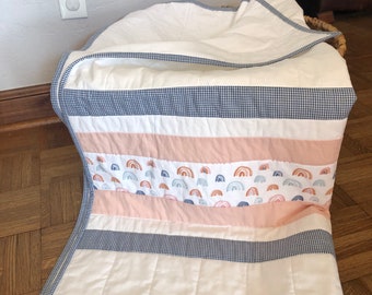 Baby quilt, rainbow quilt, baby decor
