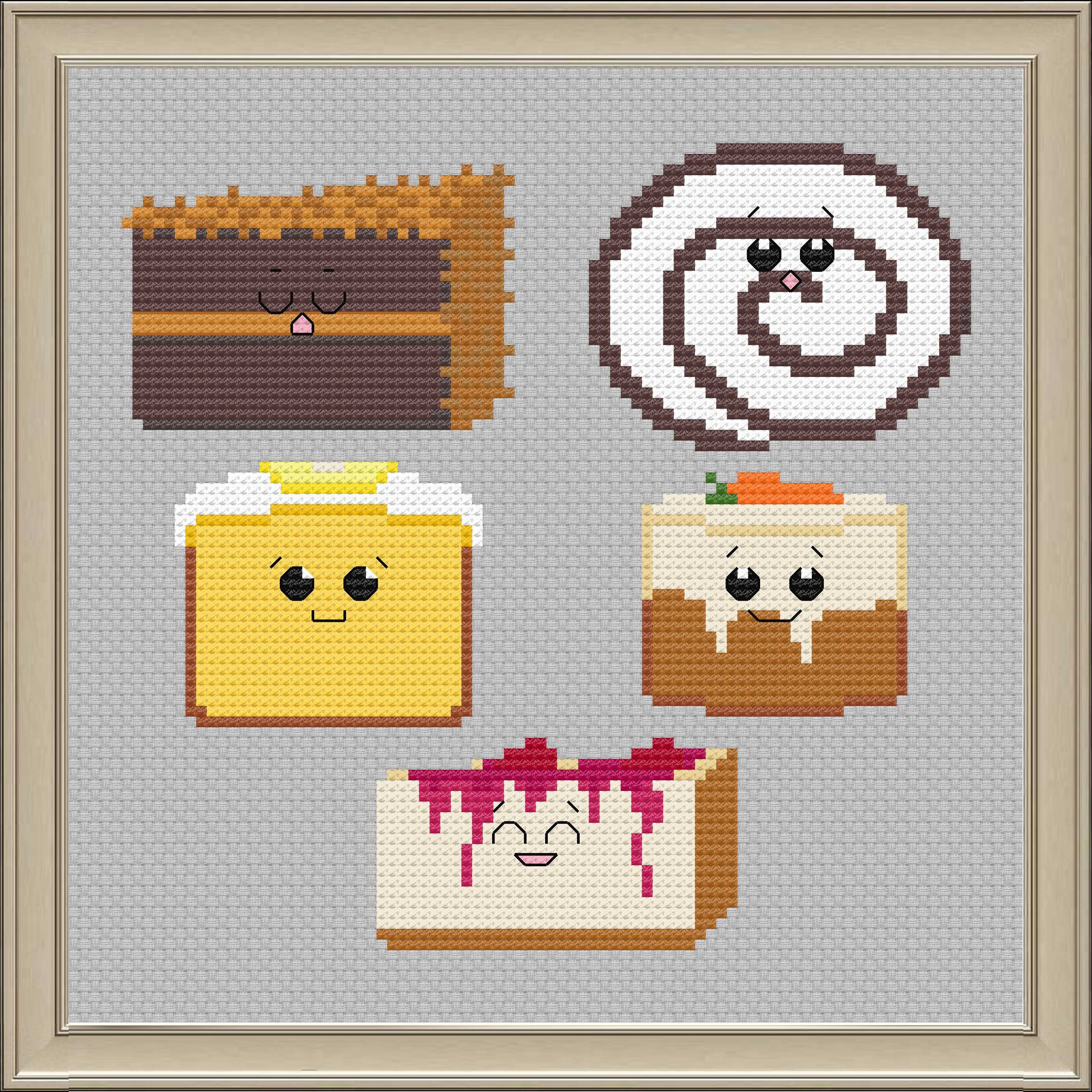 Mini Kawaii Cake Cross Stitch Pattern PDF - Etsy