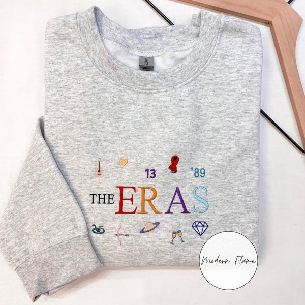 Embroidered Eras Sweatshirt, Crew Neck, Eras Outfit, Valentines Gift, Christmas Gift