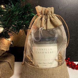 Candle Gift Bag | Vanilla | Hand-Poured | Soy Wax |Gift For Her | Anniversary Gift | Valentines Day | Christmas Gift