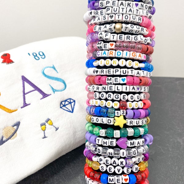 Pack of 2, 5, or 10 Eras Friendship Bracelets, Eras Outfit, Stocking Stuffer, Valentines Gift, Christmas Gift, Bridal Shower