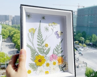Pressed Flower Frame/Herbarium Frame/Pressed Flower wall Art/Press Flower Decor/Botanical Art /floral home decor/natural mothers day gift