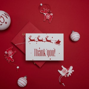 Printable Christmas Thank You Card - Etsy