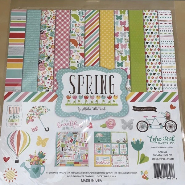 Spring by Echo Park Paper 12x12 Scrapbook Paper Collection Kit w/ Stickers