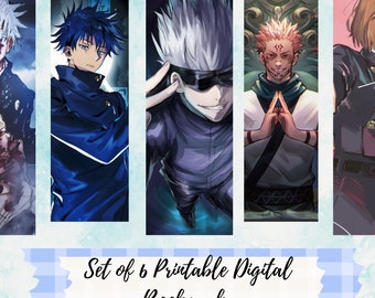 Digital Printable Bookmarks, Anime bookmarks