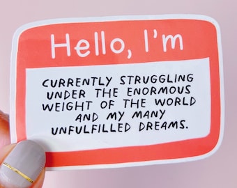 Hello Im sticker, funny name tag, waterproof name badge