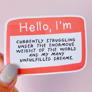 Hello Im sticker, funny name tag, waterproof name badge