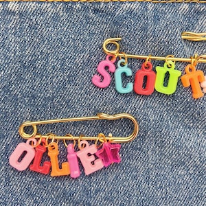 Custom Name Pin, Heavy Duty Gold Safety Pin, Personalized Brooch Accessories