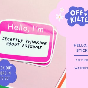 Hello Im Sticker, Funny Name Tag, Waterproof Name Badge - Etsy