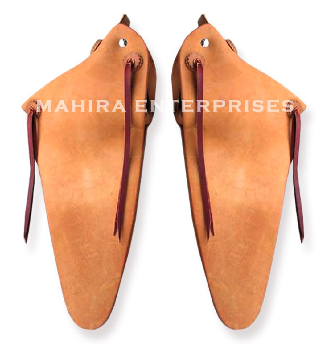 Western Saddle Tapaderos Stirrups Leather Handmade Sewn Tooled - Etsy