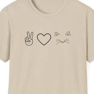 Peace Love Cats Tshirt | Cat Lover Tee | Cat Themed Shirt | Gift for Cat Lovers | Unisex Cat Graphic Tshirt | Free Shipping