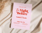 PALOMA Retro Wedding Rehearsal Invitation Template, The Night Before Invitation Card, Rehearsal Dinner Invite, Rehearsal Party Invite 5x7