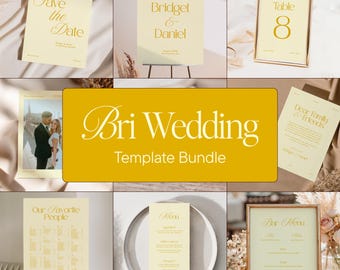 BRI Wedding Template Bundle, Elegant Wedding Templates Bundle, Printable Wedding Signs Bundle, Modern Wedding Reception Bundle