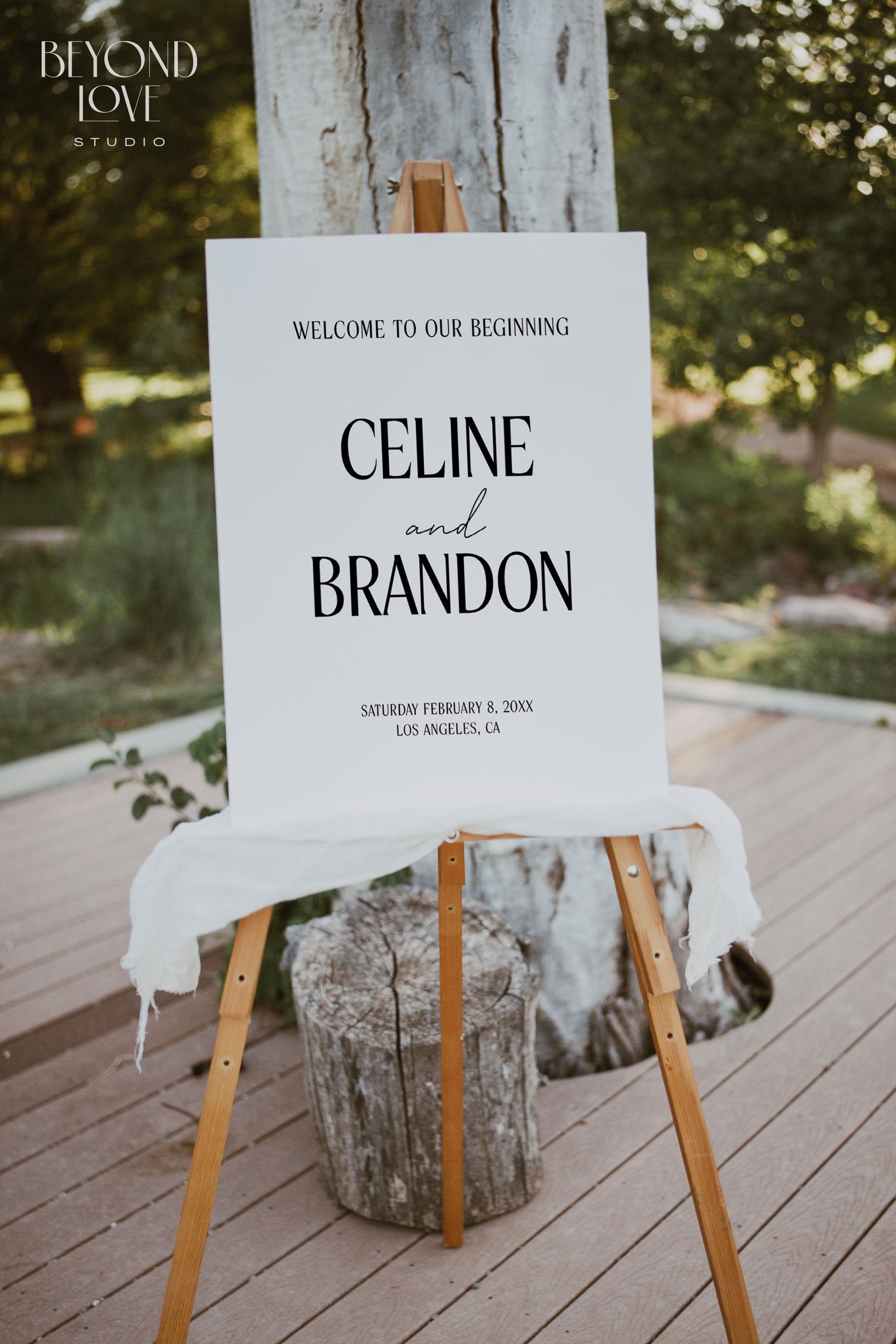 Welcome Rene Sign CELINE Modern Elegant Welcome Sign Template, Editable Wedding Welcome ...