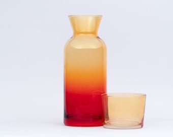 Set caraffa e bicchiere da comodino in 8 colori, set brocca con coperchio, set caraffa da comodino, bottiglia d'acqua in vetro, set caraffa e bicchiere con coperchio