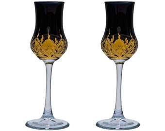 Verres à grappa noirs motif Lismore, verres à dégustation noirs, verres à shot, dégustation de bourbon, dégustation de whisky, cadeau de demoiselle d'honneur, dégustation de vins