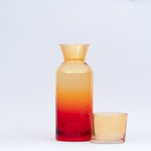 Ensemble 8 couleurs de carafes de chevet et verres, ensemble de pichets avec couvercle, ensemble de carafes de chevet, bouteille d'eau en verre, carafe et ensemble de verres avec couvercle Orange