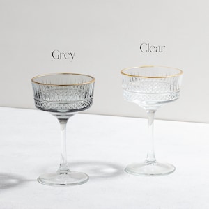 Vintage Colored Crystal Champagne Glass, Unique Margarita Glasses, Bohemian Martini Glass, Fine Cocktail Glass Set, Coupe Glass Set image 9