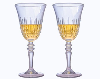 Verres à vin élégants en cristal taillé, verrerie d'inspiration vintage, parfaits pour un repas sophistiqué, verre à vin en cristal