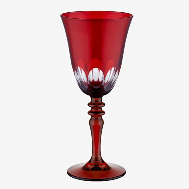 Colored Crystal Grape Cut Wine Glass Vintage and Stylish Wine Etsy