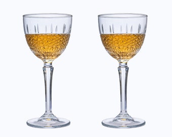 Élégant verre Nick & Nora en cristal taillé - Parfait pour les cocktails classiques, collection d'articles de bar vintage, cadeau unique pour les amateurs de boissons