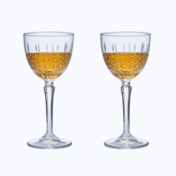 Elegant Crystal Cut Nick & Nora Glass - Perfect for Classic Cocktails, Vintage Barware Collection, Unique Gift for Drink Enthusiasts