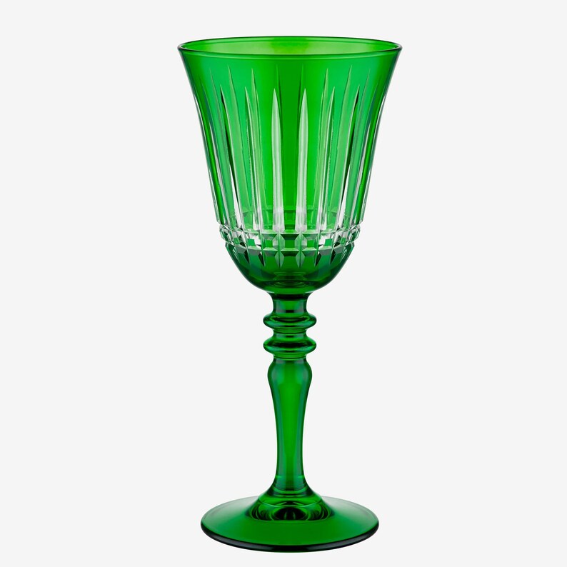 Vintage Crystal Cut Wine Glasses Colorful Crystal Wine Glass Etsy