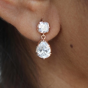 Georgian Cut Down Button Back Setting Multi-Shape Earring, Victorian Earrings, Rose Gold Hoop Earrings, Dangle & Drop Diamond Earrings