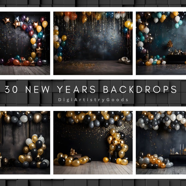 30 New Years Digital Backdrops, Photography, Photoshop Digital Backdrop, Photoshop Overlays, Massive Holiday Bundle