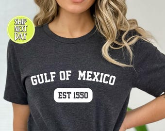Golf von Mexiko-T-Shirt, nie gemachtes Amerika großes Shirt, Anti-Trumpf-T-Shirts, Geschenk-Protest-Shirt, historischer Golfo De Mexico, Karten-Liebhaber-T-Stück -TC006