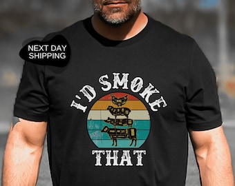 I’d Smoke That, Bbq Shirt, Bbq Gifts for Men, Funny Dad Gift, Gift for Him, Meat Smoker Grill Gifts, Funny Chef Shirts, Bbq Smoker - DG064