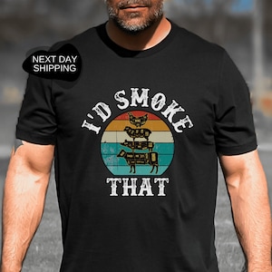 Ich würde das rauchen, Bbq Shirt, Bbq Geschenke für Männer, lustiges Papa Geschenk, Geschenk für ihn, Fleisch Raucher Grill Geschenke, lustiges Koch Shirt, Bbq Raucher - DG064