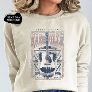 Nashville Music Sweatshirt, Tennessee Sweatshirt, Country Concert Sweatshirt, Vintage Sweatshirt, Retro Nashville Sweatshirt, Vintage- DG043