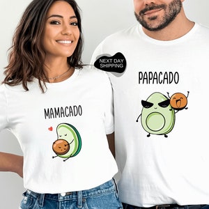 Family Matching Shirt, Mamacado Shirt, Papacado Shirt, Couple Shirt, Pregnancy Shirt, Avocado Family Shirts, Couple Pregnancy Tee - FF012