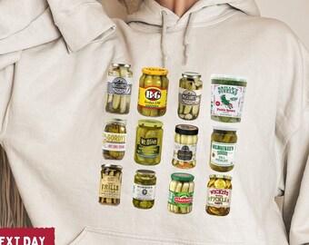 Vintage Canned Pickles Hoodie, Pickle Hoodie, Pickle Crewneck Sweatshirt, Pickle Lover Hoodie, Pickle T-shirt, Canning T-shirt - FS009