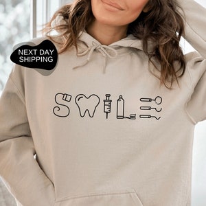 Dentist Smile Hoodie, Dental Hoodie, Dental Smile Hoodie, Dentist Student Hoodie, Orthodontist Hoodie, Dentistry Gift, Dentist Gift - DG072