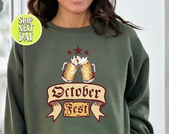 Oktoberfest Drink Beer Retro Sweatshirt, Retro German Drinking Shirt, Funny Beer Lover Gifts, Festival Party Shirt, Oktoberfest Shirt -TC127