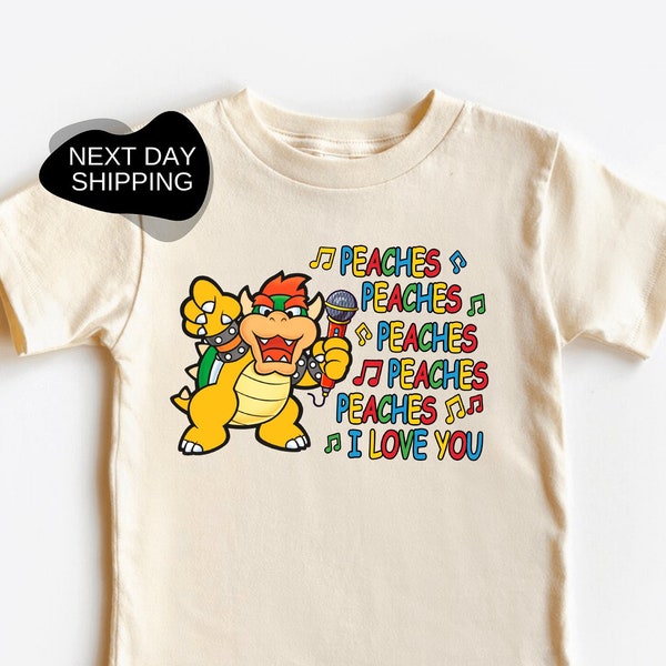 Retro Peaches Shirt, Toddler Shirt, Peaches Toddler Shirt, Kids Shirt, Peaches Peaches Peaches Song Shirt, Bowser Shirt, Bowser Lover- DG063