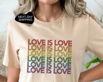 Love Is Love Shirt, Pride Shirt, Human Rights Shirt, LGBTQ+ Support Shirt, Love Is Love, Rainbow Shirt, LGBTQ Shirt, Gift for Her - RM014