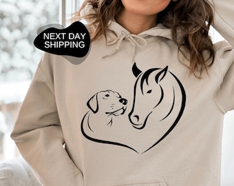 Pet Lover Hoodie, Dog Owner Gift, Horse Owner Gift, Horse Owner Hoodie, Dog Hoodie, Cute Horse Hoodie, Horse Lover, Dog Lover Gift - FA026