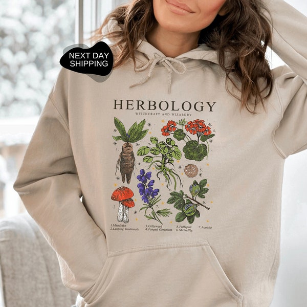 Herbology Hoodie, Herbology Plants Hoodie, Plants Hoodie, Plant Lover Hoodie, Botanical Hoodie, Gardening Hoodie, Gift for Plant Lover-DG084