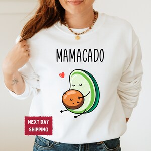 Mamacado Sweatshirt, Baby Announcement Shirt, New Mom Gift, Pregnancy Reveal Shirt, Maternity Shirts, Baby Shower Gift,Pregnancy Gift- MD001