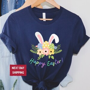 Easter Day Shirt, Happy Easter shirt, Easter shirt for Women, Cute Easter shirt, Floral Easter Bunny,Happy Easter,Easter Bunny shirt - ED002