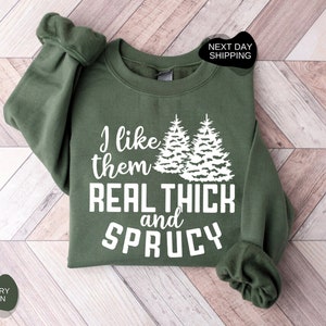 Ich mag sie echtes dickes und schickes Sweatshirt: Weihnachts-Sweatshirts, Damen-Weihnachts-Sweatshirt, Geschenk für die Familie - C020