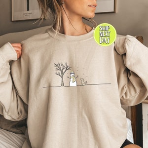 Christmas Snowman Sweatshirt, Christmas Sweatshirt, Snowman Shirt, Snowman T-Shirt, Christmas Crewneck, Christmas Shirts for Women -C36