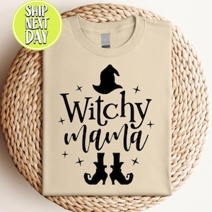 Witchy Mama T-Shirt, Halloween Witch Shirt, Mom Halloween Costume, Spooky Mama Tee, Witchy Mom Shirts, Fun Halloween Tees     -HF062