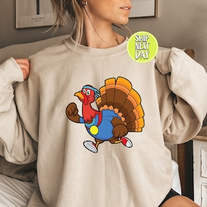 Turkey Sweatshirt, Thanksgiving Trot Shirt, Thanksgiving Gift, Thanksgiving Dinner Shirt, Trotting Turkey Shirt, Thanksgiving Gift  -TH001