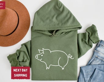 Cute Pig Hoodie for Pig Lover, Gift for Pig Owner, Pet Lover Hoodie, Pig Lover Hoodie, Funny Pig Sweatshirt, Cute Pig Sweatshirt- FA008