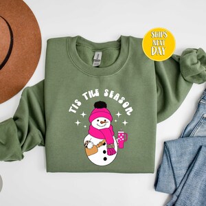 Christmas Snowman Sweatshirt, Christmas Sweatshirt, Snowman Shirt, Snowman T-Shirt, Christmas Crewneck, Christmas Shirts for Women - C54